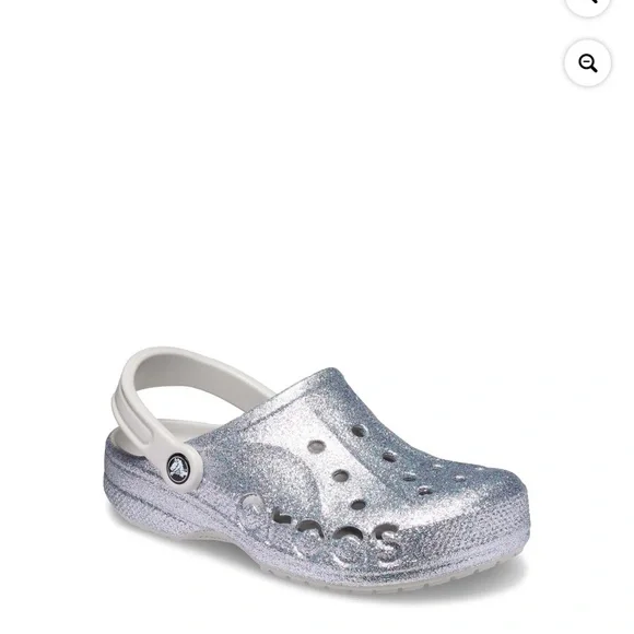 🐊 New Crocs Silver Glitter Clogs size 6 - Picture 1 of 11
